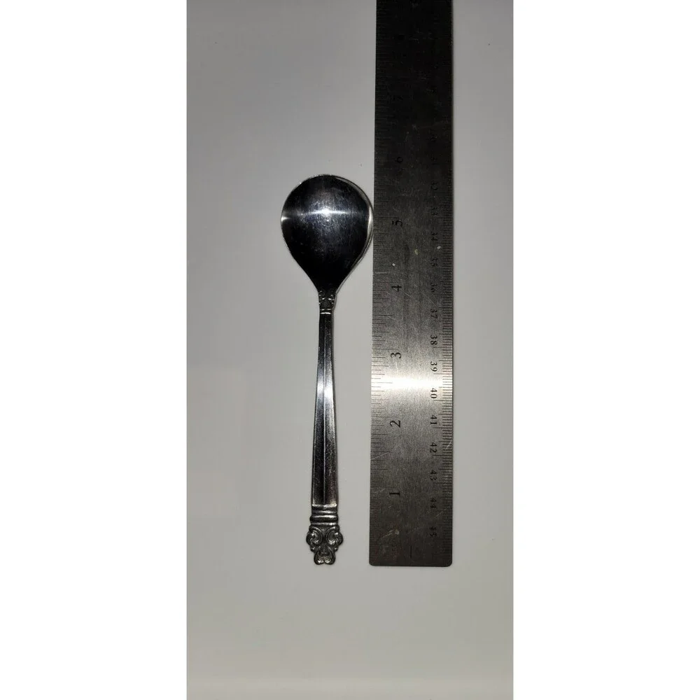 Vintage Ekco Eterna Stainless Steel Crown Tiara Sugar Spoon 5 3/4